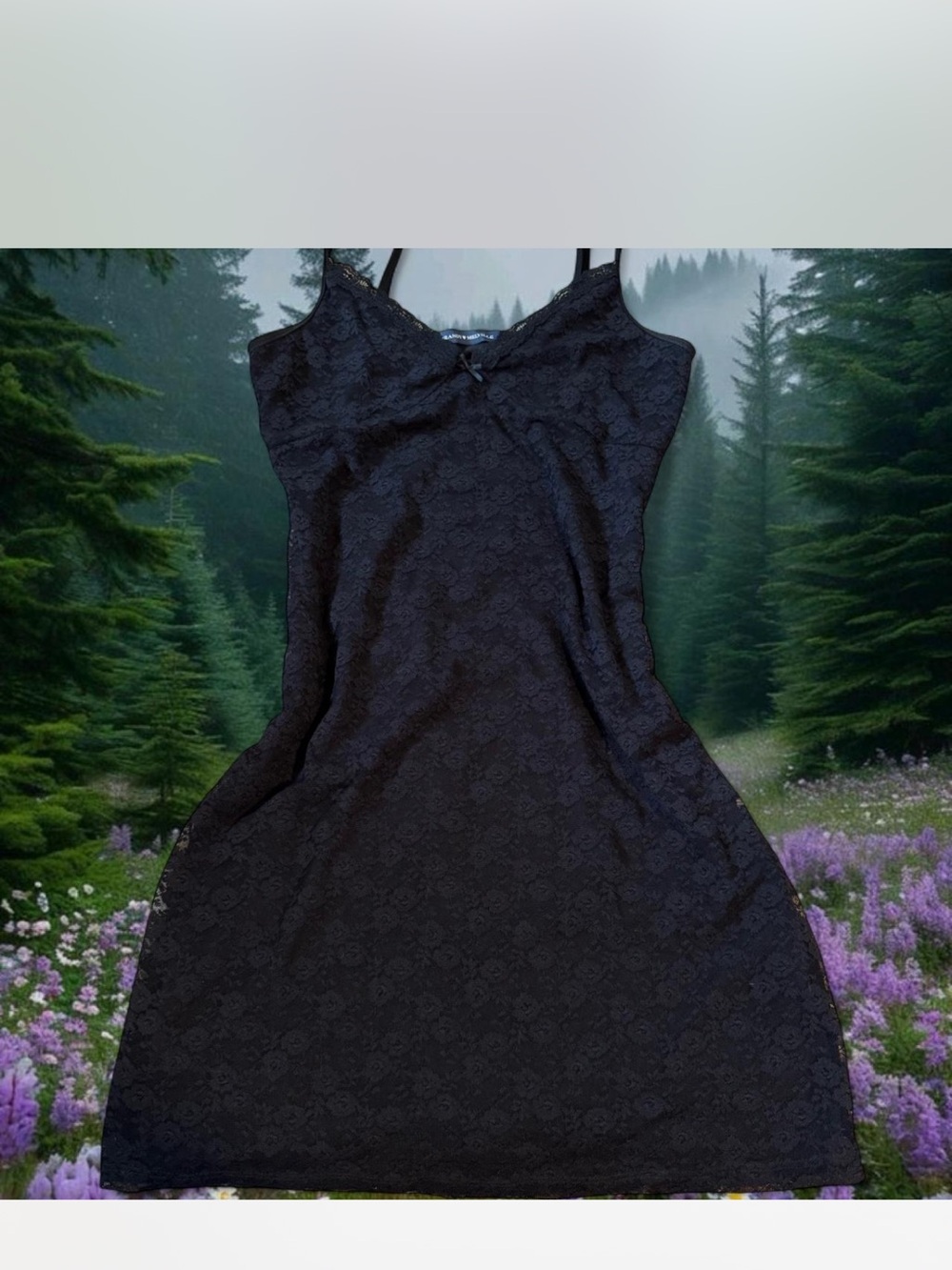 Brandy Melville Black Lace Slip Dress - One Size